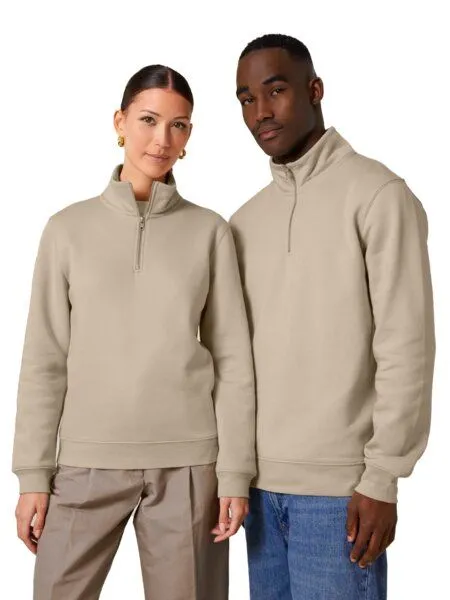 YTWOO YTWOO Basic Unisex Quater-Zip-Sweatshirt Nachhaltig, Schwarz, – Produktbild 1 von 4