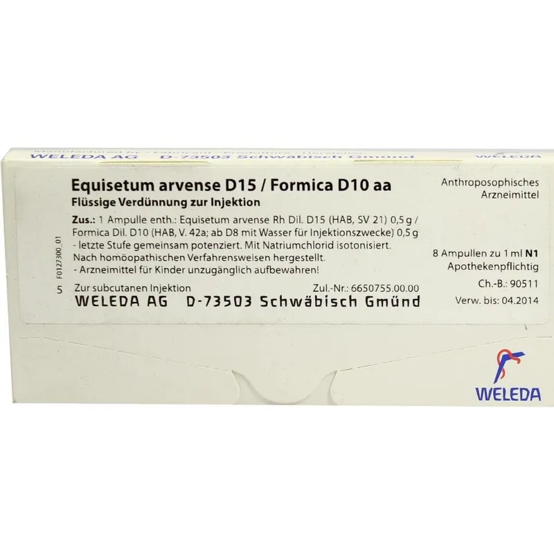Weleda WELEDA EQUISETUM ARVENSE D 15/Formica D 10 aa Ampullen 8X1 ml Ampullen – Produktbild 1 von 1