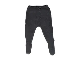 HANS NATUR Baby Hose mit Füßchen Bio-Baumwolle Strick dunkelgrau melange Gr.62/68 – Produktbild 1 von 1