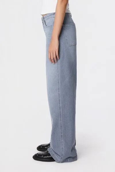 DAWN Damen Jeans SUNNY Wide Leg Minimal Stretch DAWN Baumwolle, Slate grey, – Produktbild 4 von 5