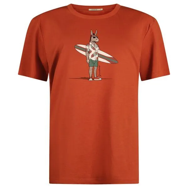 GreenBomb GREENBOMB Print T-Shirt Animal Donkey Surf Guide, Clay red, – Produktbild 1 von 4
