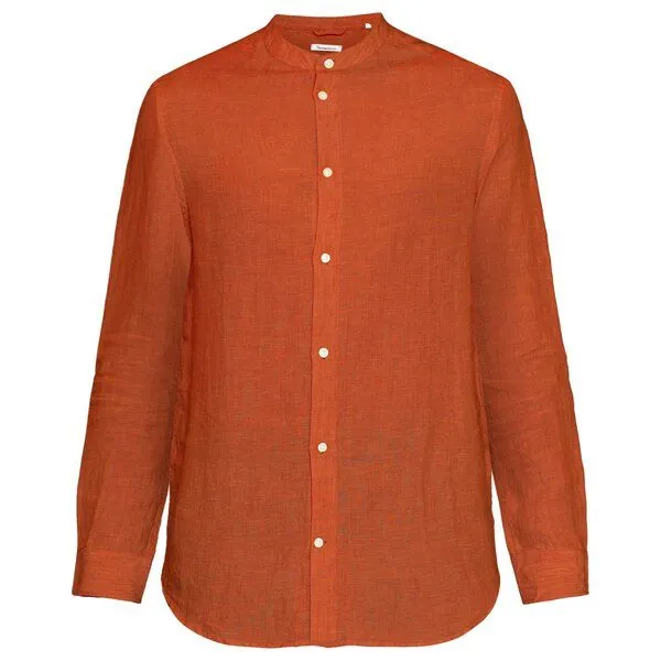 KnowledgeCotton Apparel KnowledgeCotton Apparel Langarm-Hemd Costum Fit Linen, Burnt brick, – Produktbild 1 von 1