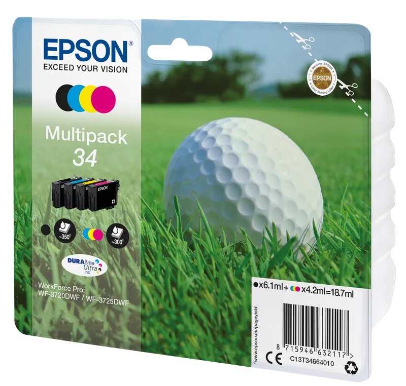 Epson Epson 4er Set Tintenpatronen T3466/ 34 schwarz, cyan, magenta, gelb – Produktbild 1 von 2
