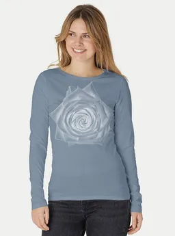 Peaces.bio - handbedruckte Biomode Peaces.bio - handbedruckte Biomode Bio-Damen-Langarmshirt Rose – Produktbild 1 von 1
