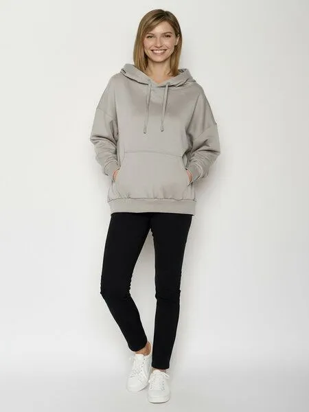 GreenBomb GREENBOMB No Rain Mello - Lässiger Hoodie aus Bio-Baumwolle / hochwertiger Print / GOTS / Fair & Vegan, Grau (sandstone), – Produktbild 4 von 4