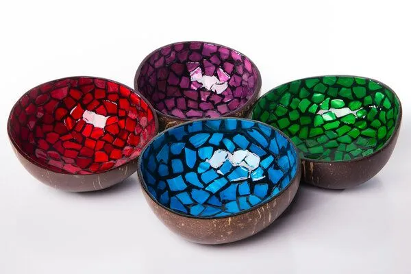 Bea Mely Bea Mely Perlmutt-Kokosnuss-Schale, Grün, – Produktbild 3 von 3