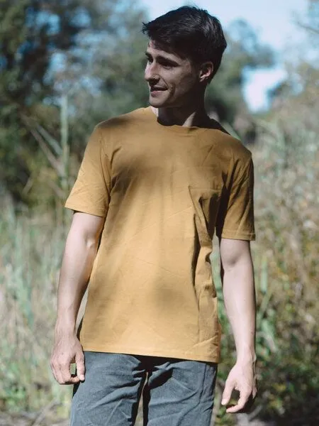Life-Tree Life-Tree Organic Fairwear Shirt Men Basic, Ocre, – Produktbild 4 von 4