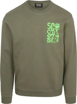 Scotch and Soda Scotch and Soda Pullover Logo Olivgrün – Produktbild 1 von 1