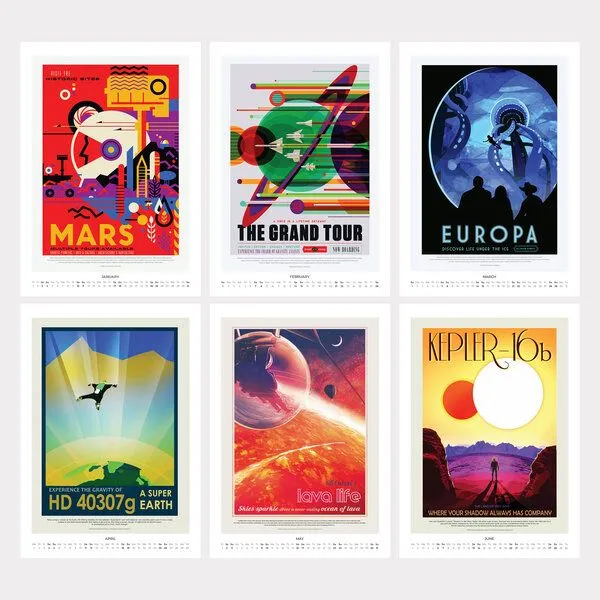 Photocircle Photocircle NASA Visions of the Future Wandkalender 2027 – Monatskalender mit Weltraum Science-Fiction Illustrationen – Produktbild 2 von 4