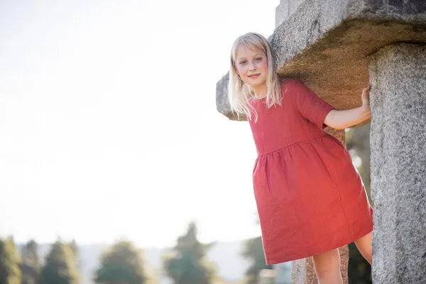PETER JO PETER JO Kleid Lavanda aus Leinen, Terracotta, – Produktbild 3 von 3