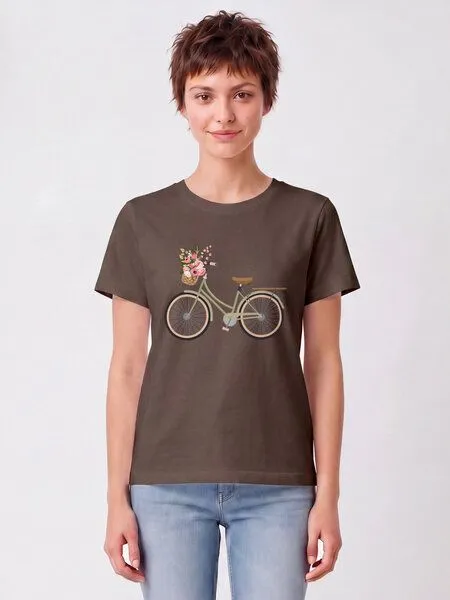 watapparel watapparel T-Shirt Frauen Damenfahrrad, Mocha, – Produktbild 2 von 2