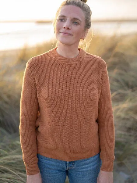 FUXBAU FUXBAU 4Seasons Frauen Strickpullover, Rostbraun, – Produktbild 4 von 4