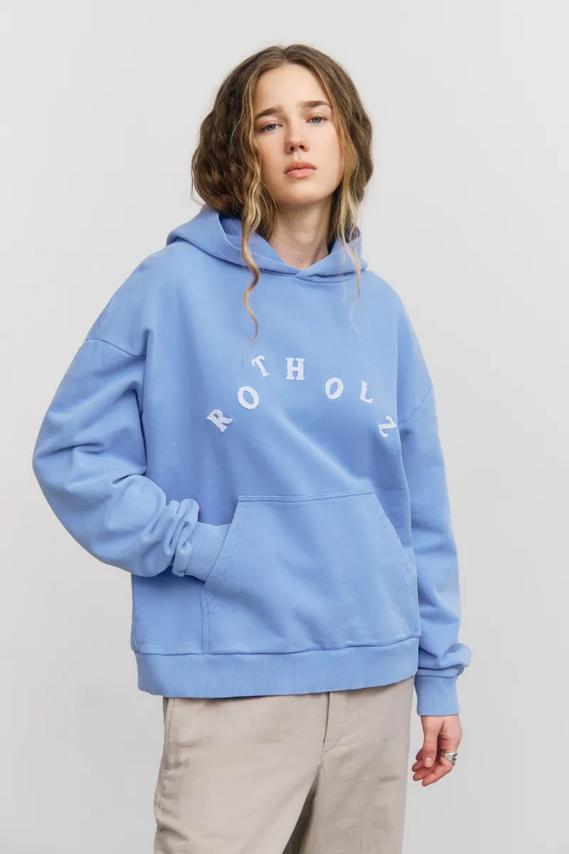 Rotholz Rotholz Damen vegan Hoodie Logo Faded Blau, Hellblau, – Produktbild 2 von 2