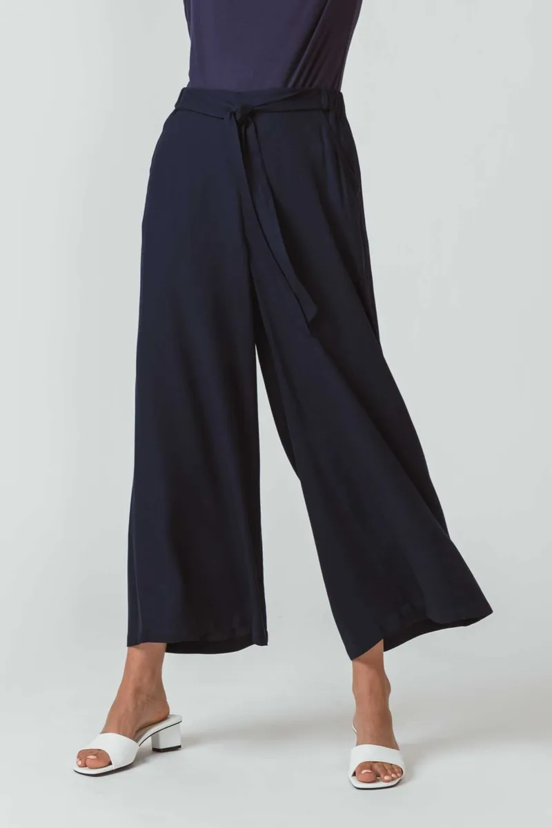 SKFK SKFK Damen vegan Hose Palazzo Dona Marineblau, Extra dunkelblau, – Produktbild 2 von 2