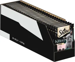 Sheba Sheba SHEBA® Portionsbeutel Kitten mit Lachs in Sauce 28 x 85g, Nassfutter für: Katze – Produktbild 1 von 1