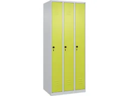 C+P C+P Spind Classic PLUS, 3 Abteile, 1850x750x500mm, Lichtgrau/Clowngrün – Produktbild 1 von 1