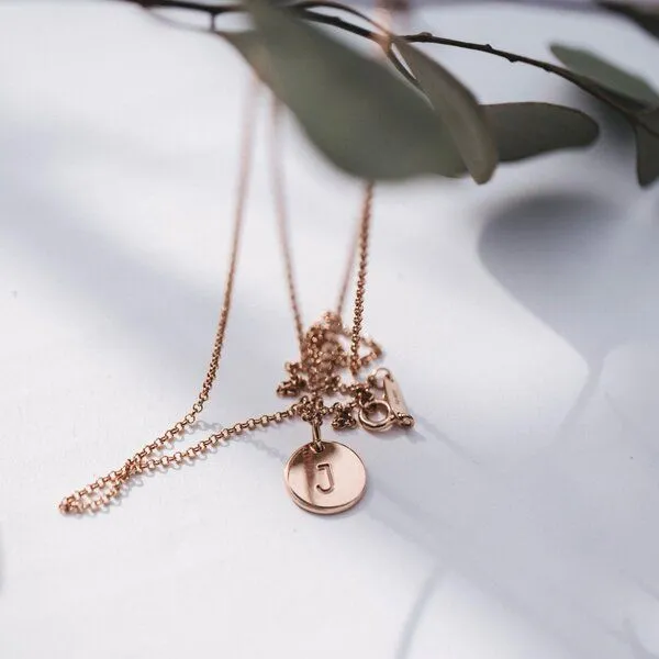 MOANINA MOANINA Kette Buchstabe Initialen 925 Silber/18k Gold Vermeil 3 Längen, Rose, – Produktbild 2 von 3