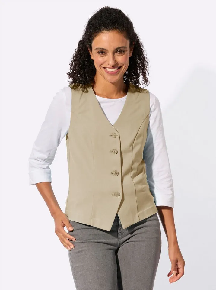 Witt Witt Jerseyweste Jersey-Weste, Beige|braun, – Produktbild 2 von 5