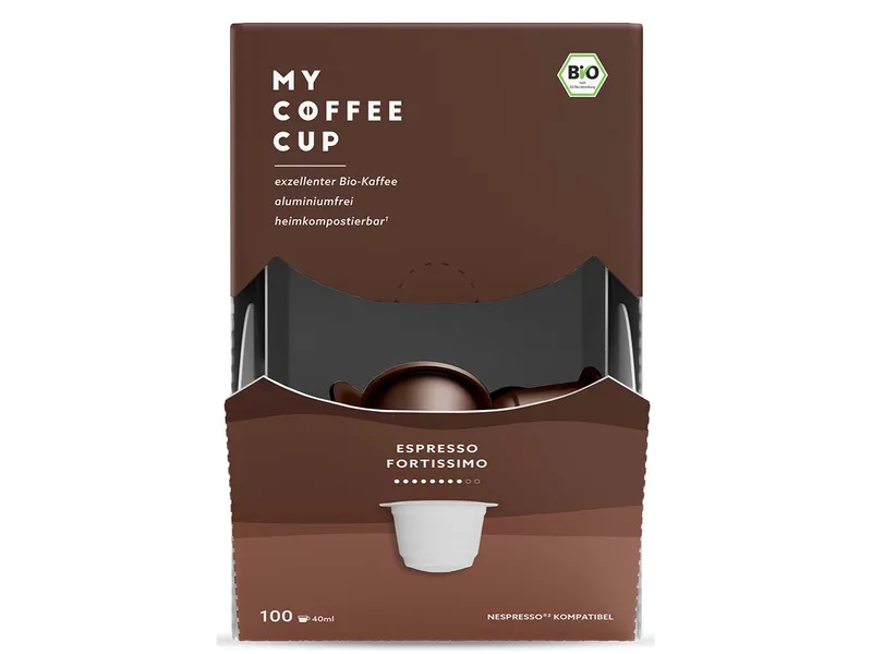 MY COFFEE CUP Bio-Kaffeekapseln "Espresso Fortissimo" 100 Stk. – Produktbild 1 von 1