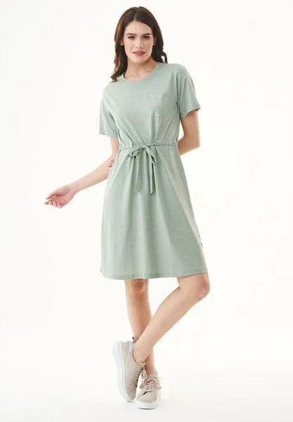 ORGANICATION ORGANICATION Slub-Jersey-Kleid aus Bio-Baumwolle, Grün(water green), – Produktbild 2 von 4