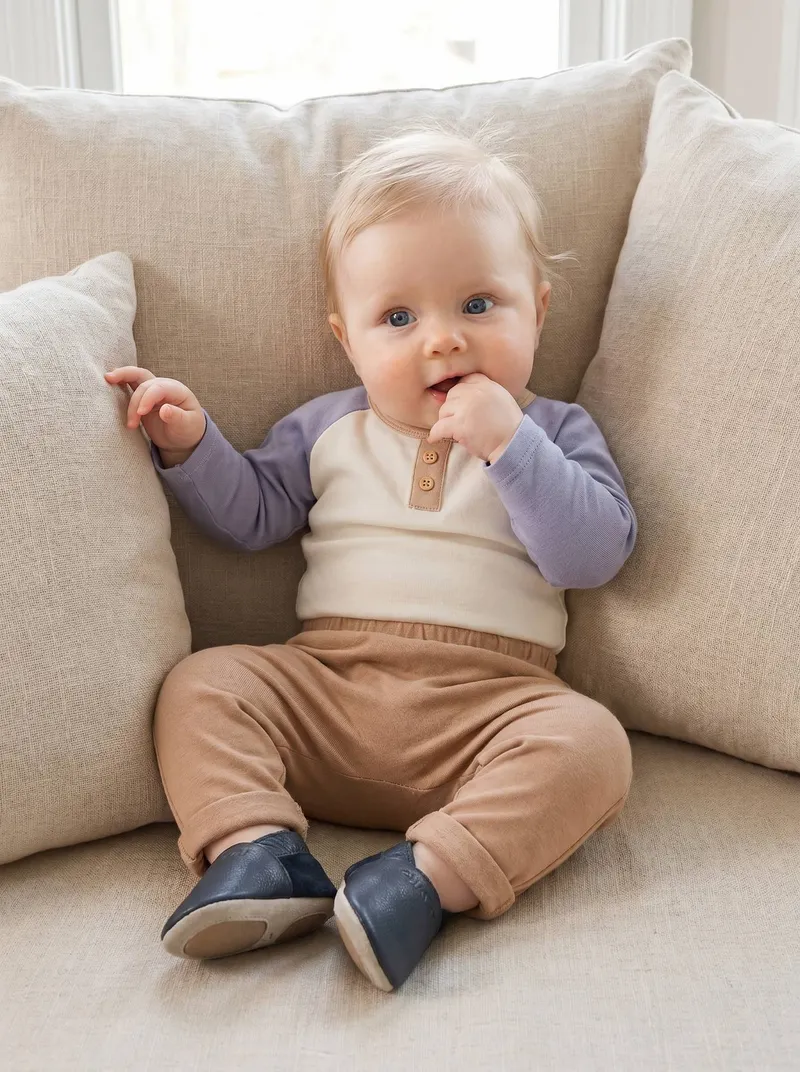 Vertbaudet Baby Sweathose für Neugeborene camel, Camel, – Produktbild 1 von 4