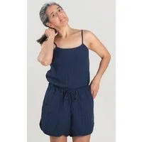 erlich textil erlich textil Fiona lange Mousseline Hose aus Bio-Baumwolle, made in Europe, Mitternachtblau, – Produktbild 1 von 2
