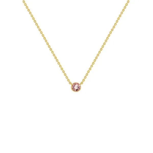 Eppi Eppi Silberne minimalistische Kette mit einem Morganit Glosie, Gelb, – Produktbild 1 von 3