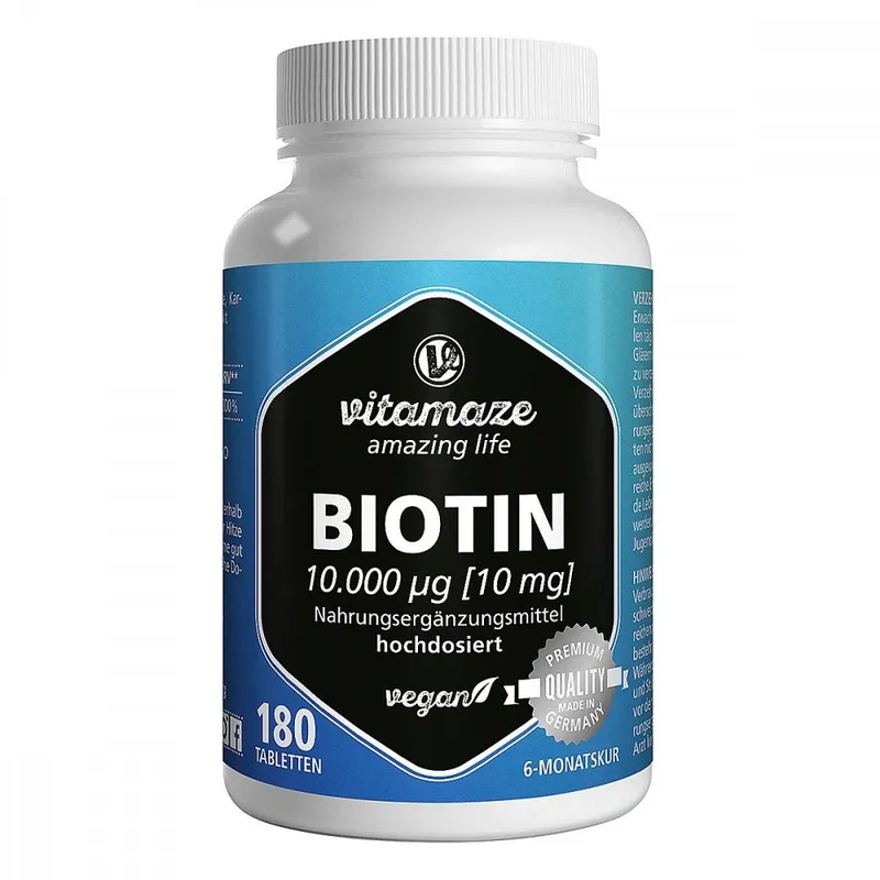 vitamaze Biotin 10 mg hochdosiert vegan Tabletten – Produktbild 1 von 1