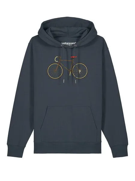 watapparel watapparel Hoodie Unisex Fahrrad, India ink grey, – Produktbild 2 von 3