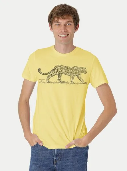 Peaces.bio - handbedruckte Biomode Peaces.bio - handbedruckte Biomode Bio Fit T-Shirt Leopard Herren, Hellgelb, – Produktbild 1 von 1