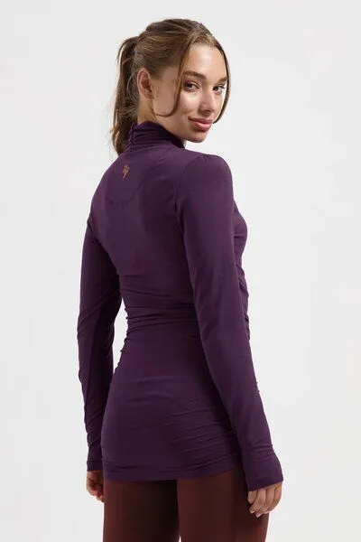 Urban Goddess Urban Goddess Langarm Yoga Shirt Good Karma, Bloom (aubergine), – Produktbild 3 von 4