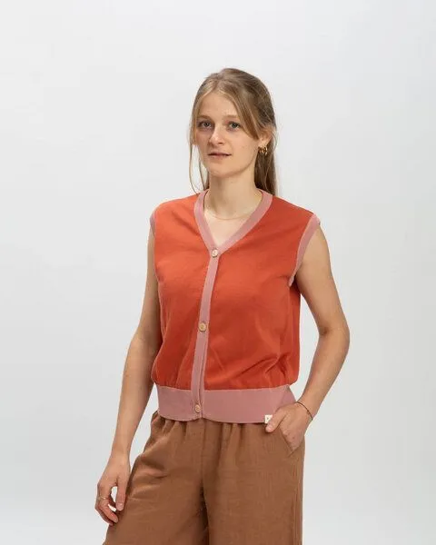 MATONA Matona Weste aus Baumwolle für Frauen / Buttoned Vest, Magma, – Produktbild 1 von 4