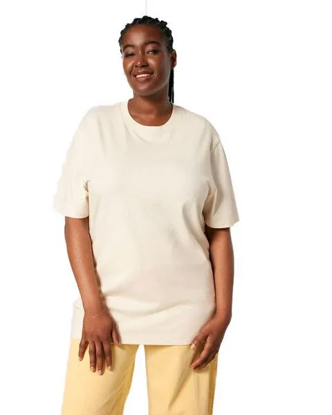 YTWOO YTWOO Doppelpack Unisex-T-Shirts aus schwerem Stoff | Bio-Baumwolle, Beige/beige meliert, – Produktbild 2 von 4