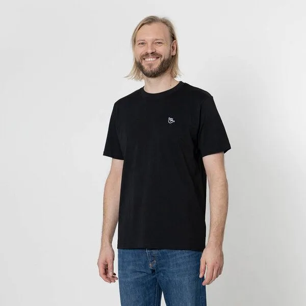 Fyngers Fyngers Unisex T-Shirt aus Biobaumwolle Modell HANG LOOSE, Schwarz, – Produktbild 2 von 4