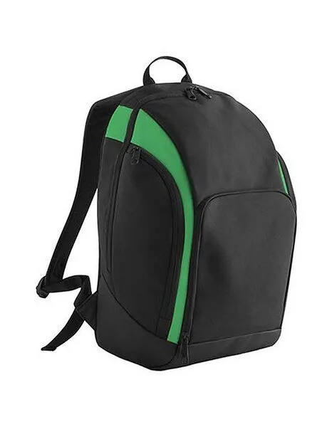 BagBase BagBase Rucksack Teamwear Internes Laptop Fach Organizer Fach Recyceltes Polyester, Schwarz/grün, – Produktbild 2 von 4