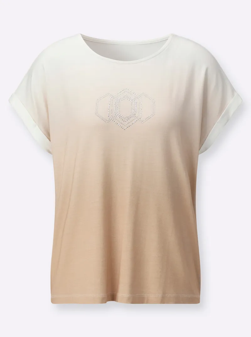 Witt Rundhalsshirt ecru-sand-bedruckt, Ecru-sand-bedruckt, – Produktbild 2 von 2