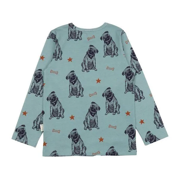 Walkiddy Walkiddy Langarmshirt Hellblau Hunde-Allover Bio-Baumwolle GOTS, Blau, – Produktbild 3 von 3