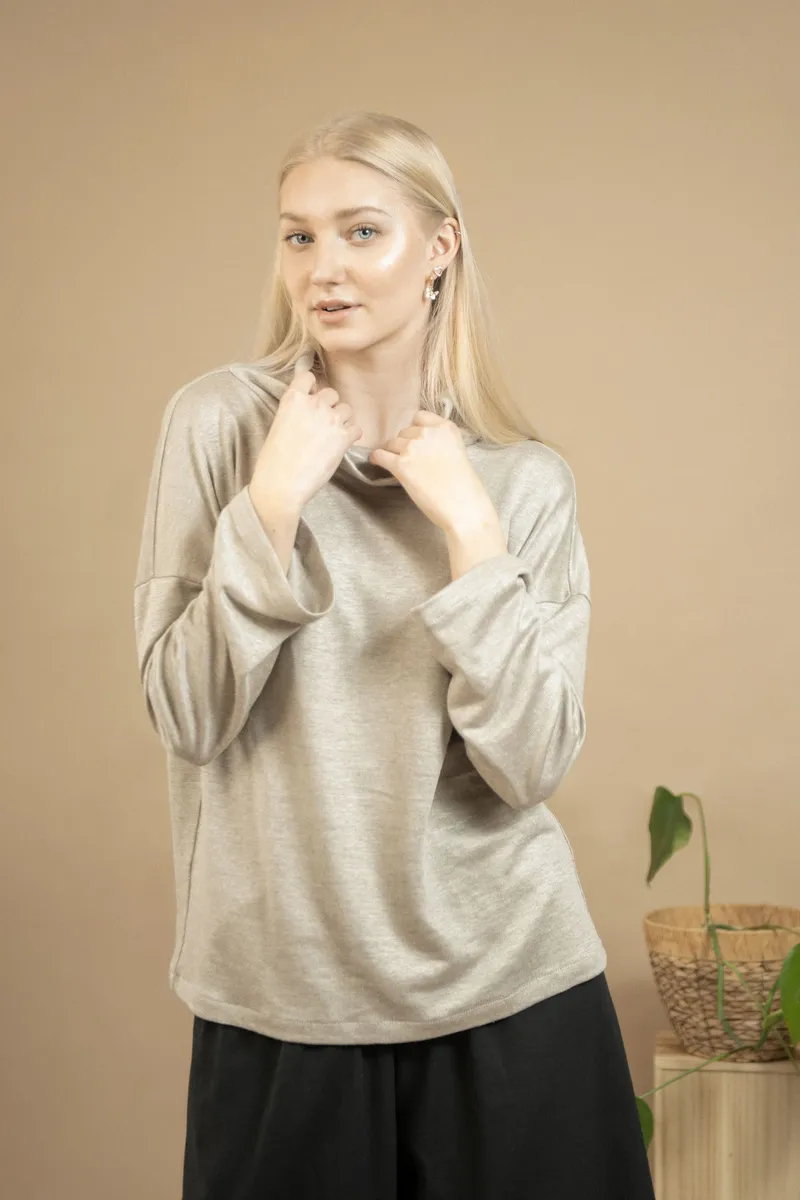 TAWAST TAWAST Damen vegan Pullover Peaceful Being Sand – Produktbild 2 von 2