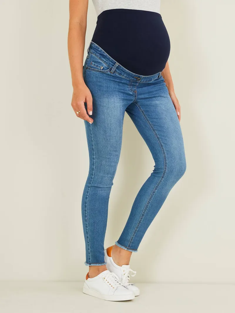 Vertbaudet 7/8 Slim-Fit-Jeans für die Schwangerschaft, Blue stone, – Produktbild 2 von 4