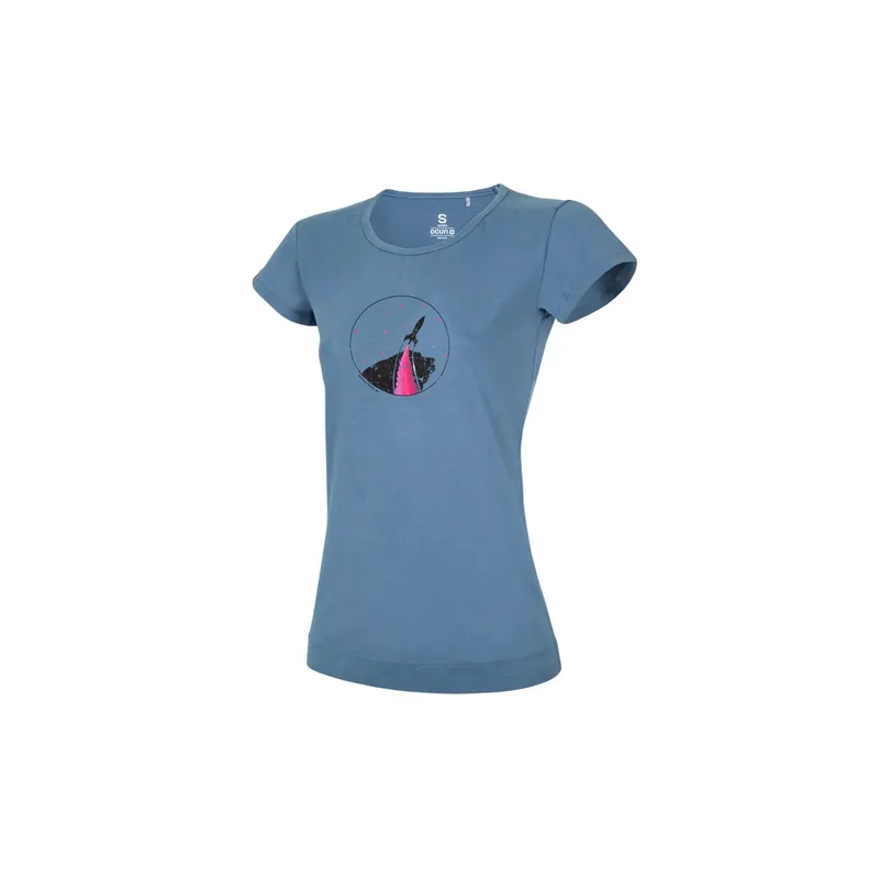 Ocun T-Shirt Frau Ocun Classic T Organic Rainbow Rocket, Bleu, – Produktbild 1 von 2