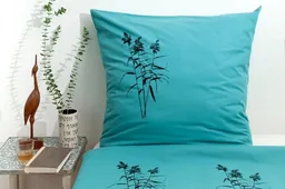 Hirschkind Hirschkind Bio-Kissenbezug 'Schilf' türkis 80*80 cm – Produktbild 1 von 1