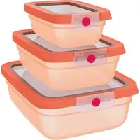 EMSA EMSA 3er-Set Frischhaltedosen "oneClick" 0,5l, 1,2l, 2,3 l,aus Kunststoff, orange – Produktbild 1 von 1