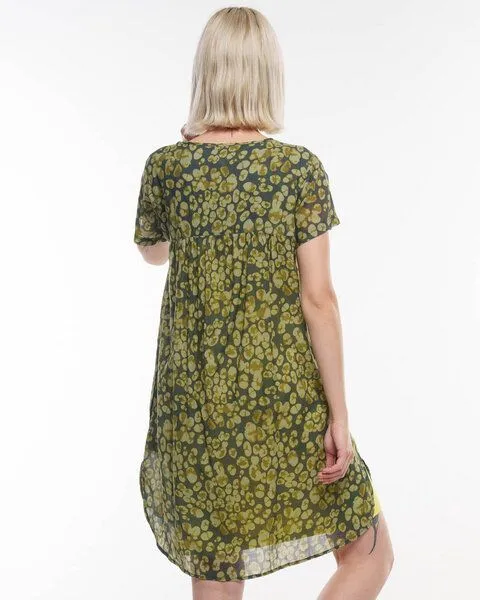 Alma & Lovis Alma & Lovis Print-Blusenkleid aus Bio-Baumwoll-Batist | Batist Gep Tunika, Mineral green (grün), – Produktbild 3 von 4