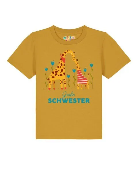 watabout.kids watabout.kids T-Shirt Kinder Giraffe Große Schwester, Ochre, – Produktbild 1 von 2