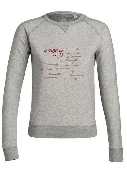 University of Soul University of Soul Angry Sweatshirt for women, Heather grey, – Produktbild 2 von 3