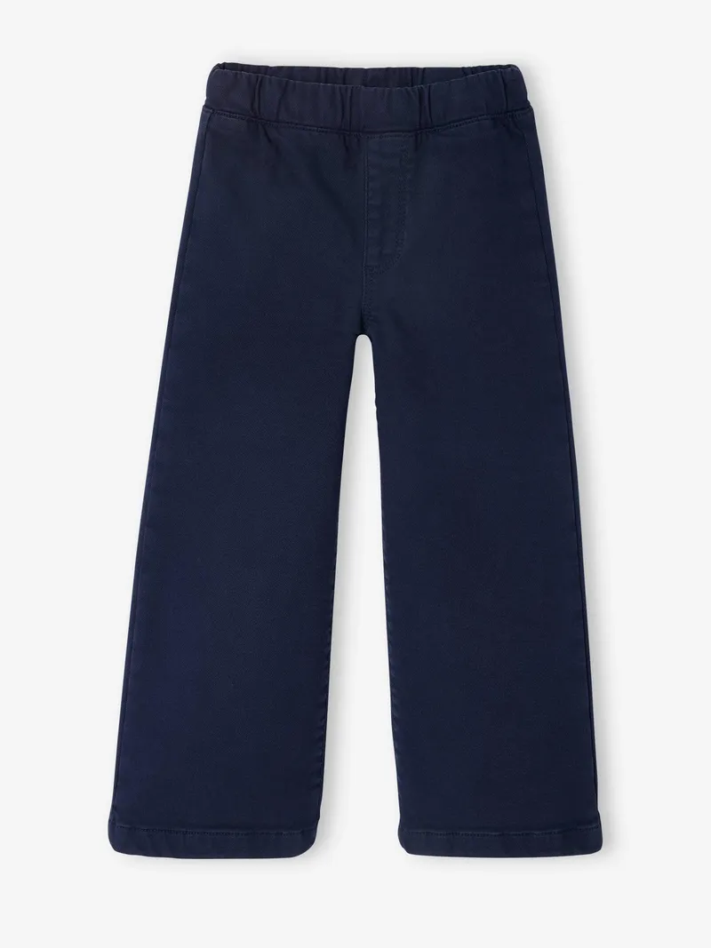 Vertbaudet Weite Mädchen Hose mit Dehnbund BASIC, Marine, – Produktbild 2 von 3