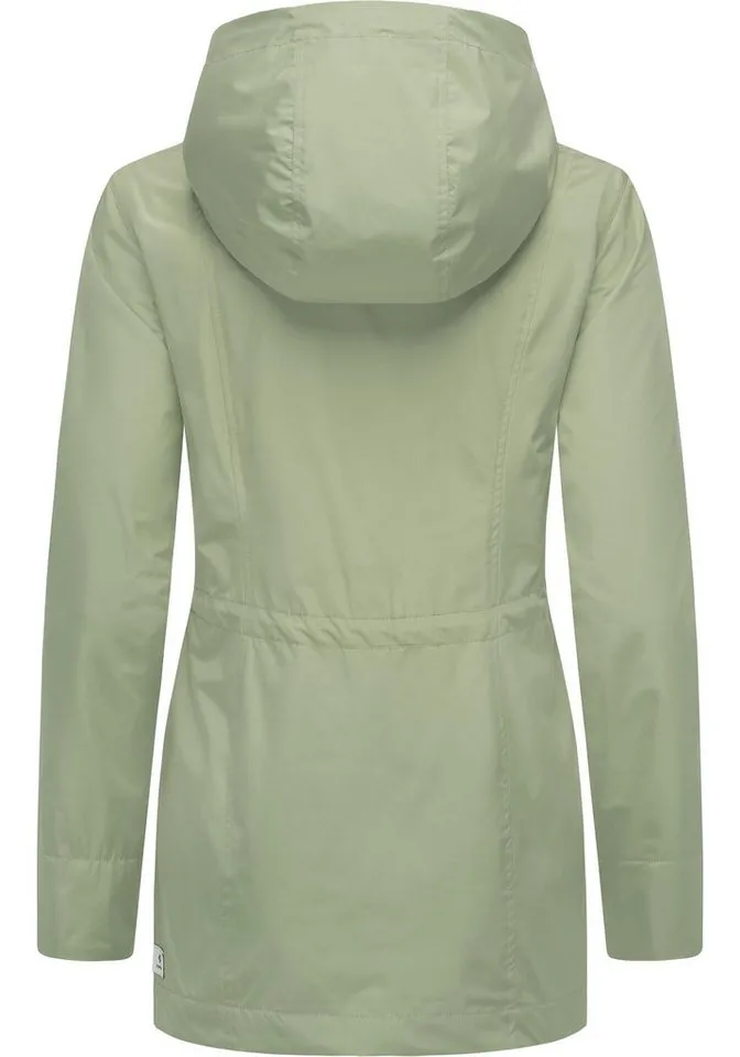 ragwear ragwear Funktionsjacke Monadetta A Wasserdichte und atmungsaktive Übergangsjacke mit Kapuze, Grau|grün, – Produktbild 4 von 4