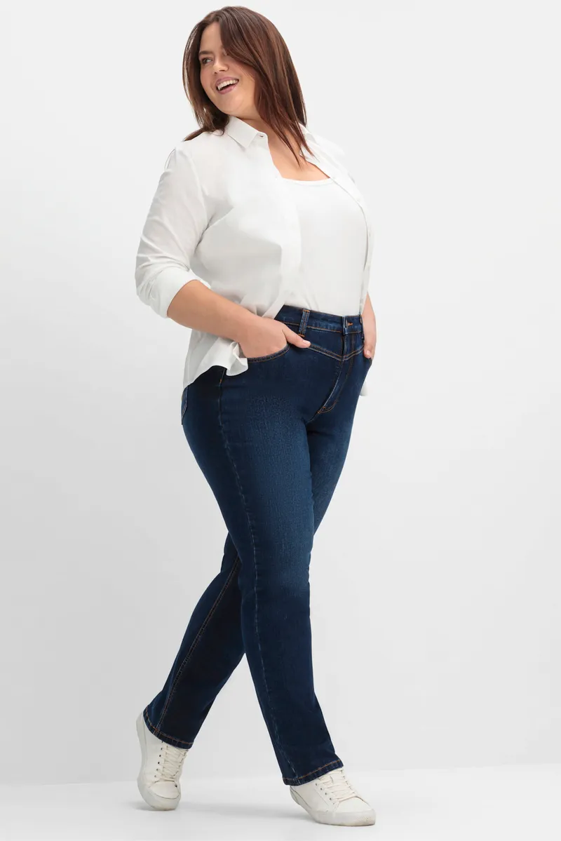 sheego Shaping-Jeans dark blue denim, Dark blue denim, – Produktbild 2 von 3