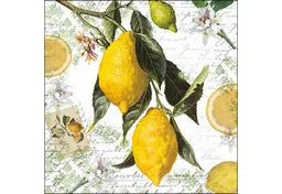 Ambiente Luxury Paper Products Papierserviette, Servietten Papier 33x33cm 3-lagig mit Vintage Zitronen Motiv 20 Stk. – Produktbild 1 von 1