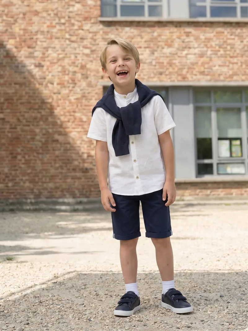 Vertbaudet Festliche Jungen Shorts, Marine, – Produktbild 3 von 4